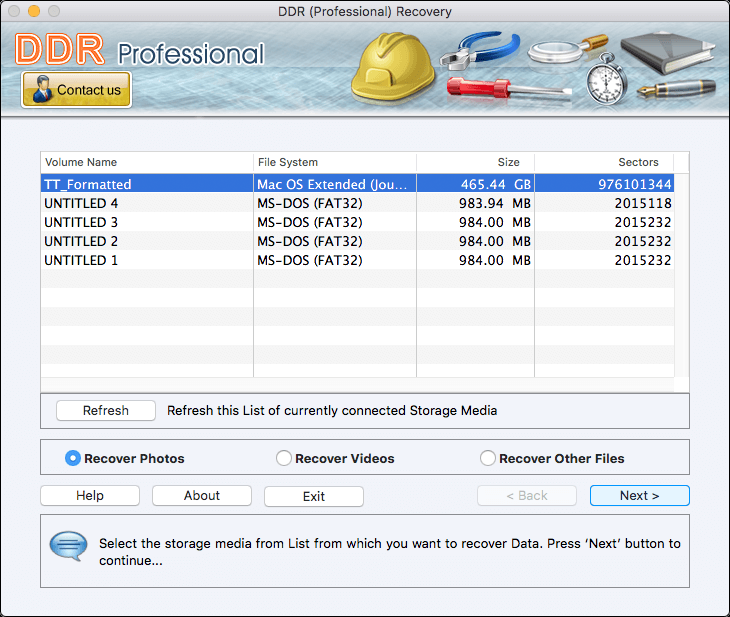 Select the storage media